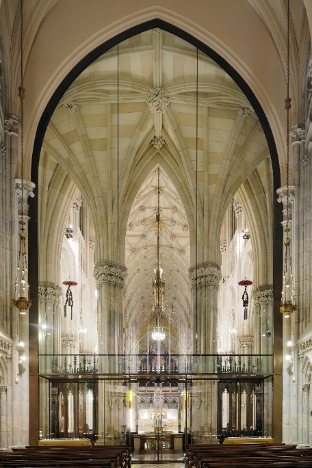 Figure 1 View of Lady Chapel glass wall from nave